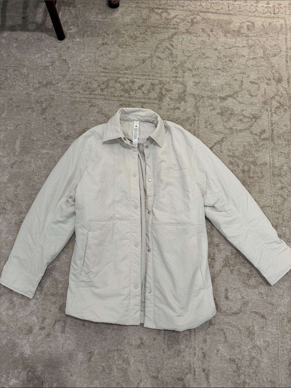 lululemon athletica Light Gray Quilted Snap-Front Jacket
